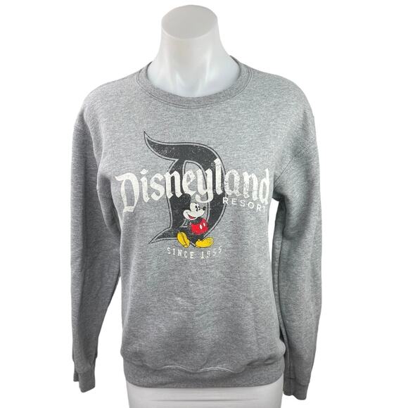 Disney Parks Tops - Disneyland Gray Mickey Mouse Print Long Sleeve Crew Neck Sweatshirt Top Size S
